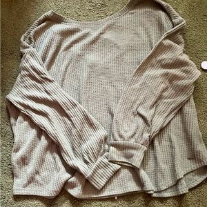 Hollister Olive Waffle Knit Sweater